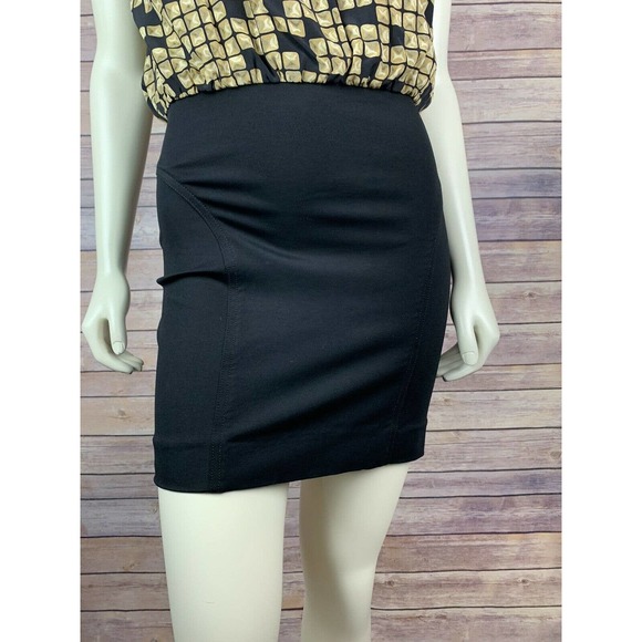 Alexander Wang Black Silk Dress Size 2 Women's Ruffle Print Vneck Cap Sleeve Y2K - Picture 4 of 12